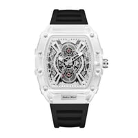 ساعة شفافة سوار اسود