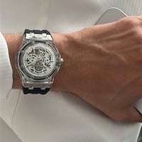 ساعة شفافة سوار اسود