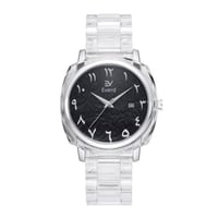 ساعة رجالية شفافة مينا أسود