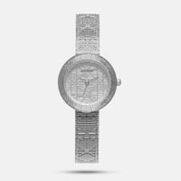 ساعة نسائية دائرية سوار فضي