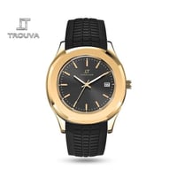 ساعة رجالية trouva باطار ذهبي انيق