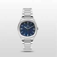 ساعة رجالية فضى مينا كحلى من louis stone