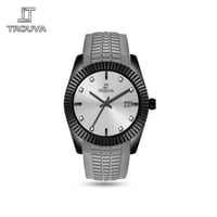 ساعة رجالية Trouva لون رمادي وعقارب سوداء