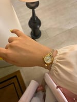 ساعة نسائية دائرية صغيرة لون دهبي free size