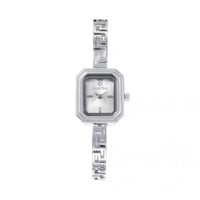 ساعة نسائية معدن فضي ميناء رمادي