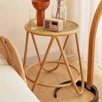 طاولة جانبية من قصب الراتان الطبيعي - اثاث ريفي