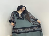 الشيخه ( شيفون ساده وشيفون مشجر زري خفيف وحرير ستا...