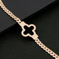 سوار كليف وردة كلوفر بتصميم سلسلة لون ذهب وردي (رو...