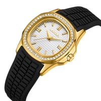 ساعة نسائية ربل لون أسود مينا فضي من لادون