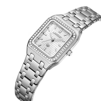 ساعة نسائية ستيل لون فضي مينا فضي من لادون