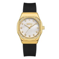 ساعة نسائية فاخرة مرصعة بفصوص بتصميم أنيق من Milli...
