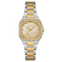 ساعة من لادون نسائية ستيل لون فضي و وذهبي مينا صدف...