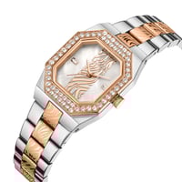 ساعة نسائية ستيل لون فضي و روز من لادون