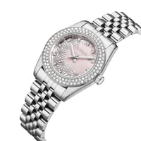 ساعة نسائية ستيل لون فضي بمينا فضي من لادون