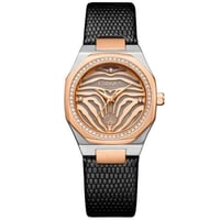 ساعة نسائية جلد لون أسود من لادون