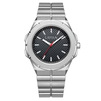 ساعة رجالية ستيل لون فضي مينا أسود من لادون