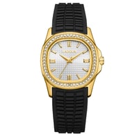 ساعة نسائية ربل لون أسود مينا فضي من لادون