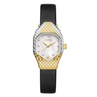 ساعة نسائية فاخرة ذهبي و فضي بتصميم أنيق من لادون