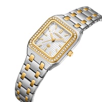 ساعة نسائية ستيل لون ذهبي و فضي مينا فضي من لادون