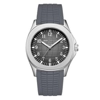 ساعة رجالية بسير ربل باللون الرمادي - ساعة رجالية...