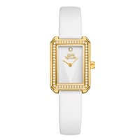 ساعة نسائية جلد باللون الابيض