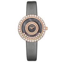 ساعة نسائية جلد لون أسود من لادون