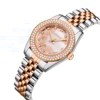 ساعة نسائية ستيل لون فضي و روز من لادون