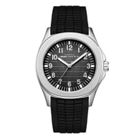 ساعة سير ربل فاخرة بتفاصيل شبكية وسوار أسود