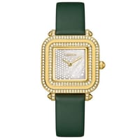 ساعة نسائية جلد لون أخضر من لادون