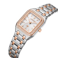 ساعة نسائية ستيل لون فضي و روز بمينا صدفي من لادون