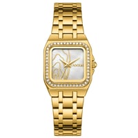 ساعة نسائية ستيل لون ذهبي مينا فضي من لادون