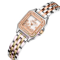 ساعة نسائية ستيل لون فضي و روز مينا صدفي من لادون