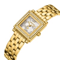 ساعة نسائية ستيل لون ذهبي مينا فضي من لادون