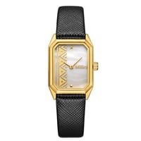 ساعة نسائية فاخرة بإطار ذهبي وسوار أسود من Millini