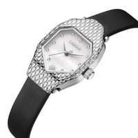 ساعة نسائية فاخرة فضية بتصميم أنيق من لادون