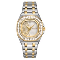 ساعة نسائية ستيل لون ذهبي و فضي مينا صدفي من لادون