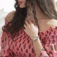 ساعة نسائية ستيل - لون فضي و روز - لادون