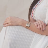 ساعة نسائية ستيل - لون ذهبي و فضي - لادون