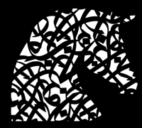 استينسل خيل بالحروفيات 3