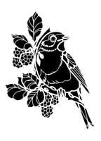 استينسل ( عصفور على غصن )