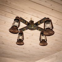 ثريا تراثية بأربع فوانيس – تصميم شعبي بلمسة فنية م...