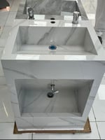 مغسله وضوء حوض ابيض معرق رمادي