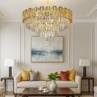 نجفة كريستال ذهبية فاخرة متوفرة بعدة مقاسات قاعدة...