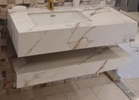 مغاسل رخام ابيض حوضين بعدة مقاسات