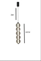 ثريا علاقي ليد بثلاث اضاءات اطار اسود مع ابيض مودر...