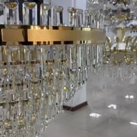 ثريا كريستال اطار ذهبي مطفي عده مقاسات