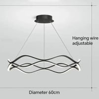 نجف سقف مقاس 60 سم 3 اضاءات لون الابطار اسود