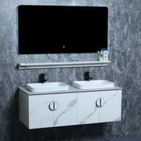 مغاسل ديكور بلايوود ابيض مرخم حوضين احواض عاليه مق...