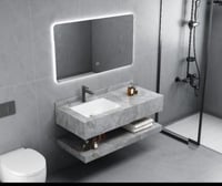 مغاسل رخام رصاصي قطعتين حوض وحوضين بعدة مقاسات