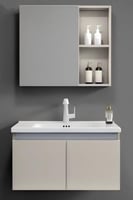 مغسله ديكور الومنيوم بني فاتح سطح سيراميك متوفر بم...